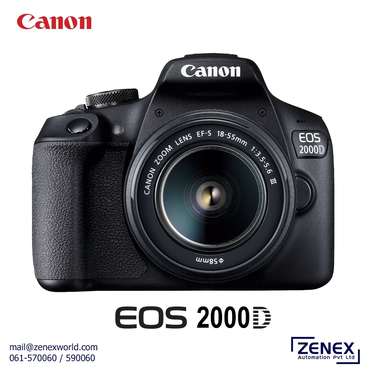 Zenex-Canon-EOS2000D.jpg Canon EOS 2000D + 18-55mm III - Image 1