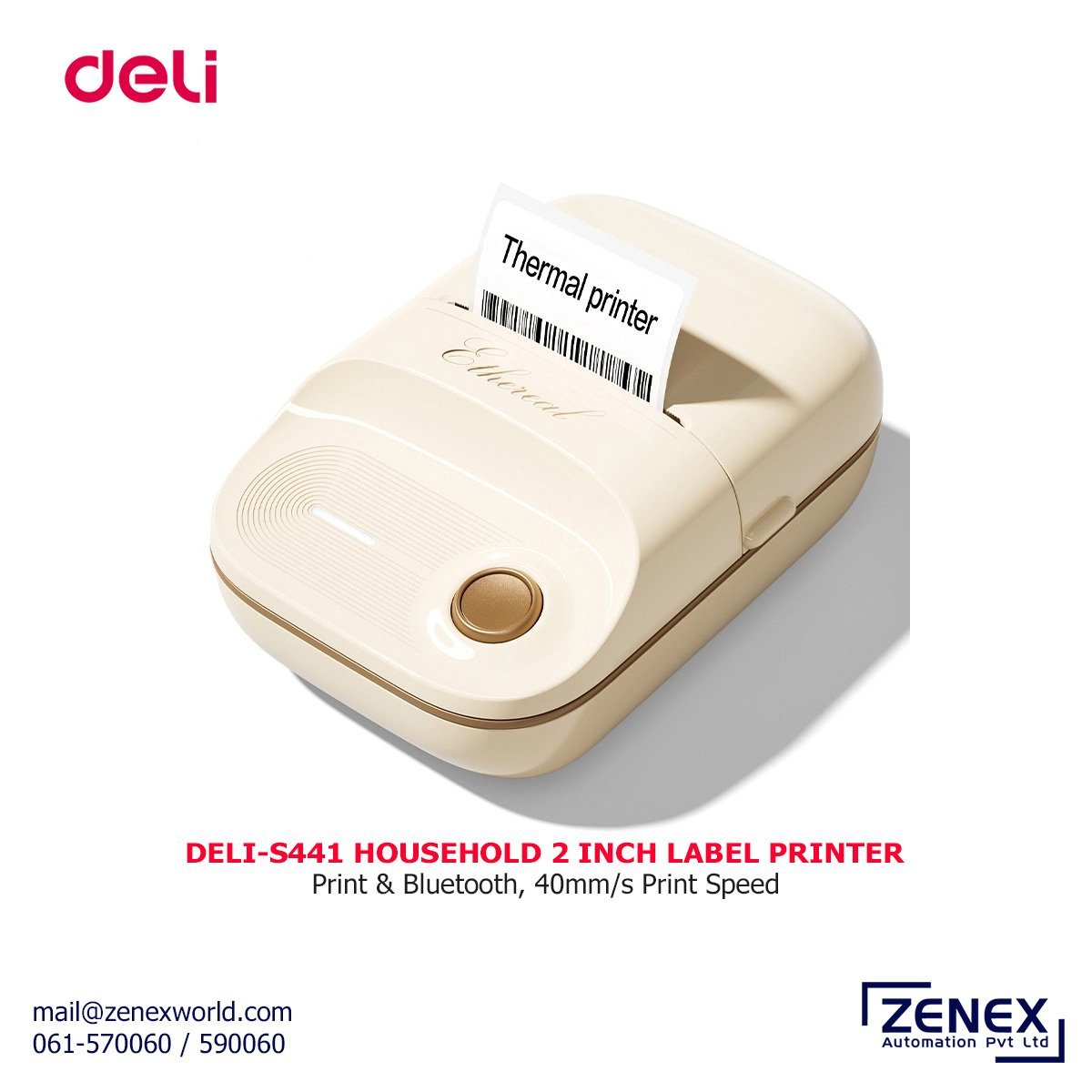 Zenex-Deli-S441_1.jpg Deli-S441 Household 2-Inch Label Printer - Image 1