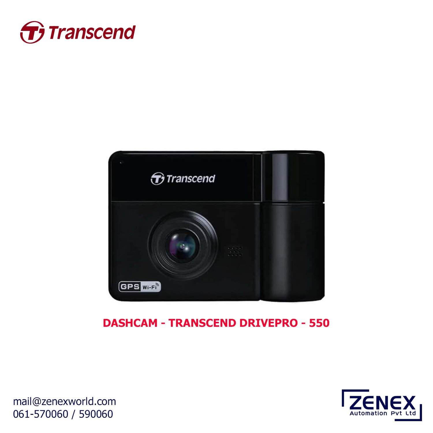 Zenex-Transcend-DrivePro-550_1.jpg DASHCAM - CAR VIDEO RECORDER - DRIVEPRO 550A - 1080P - Image 1