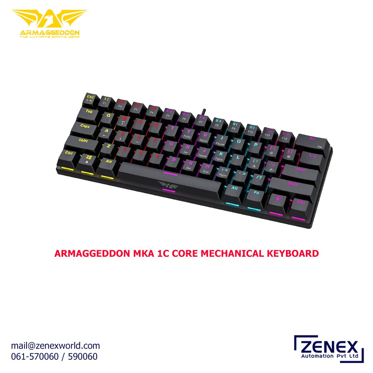 Zenex-Armaggeddon-Mka-1C-Core-Mechanical-Keyboard_1 ARMAGGEDDON MKA 1C CORE MECHANICAL KEYBOARD - Image 1