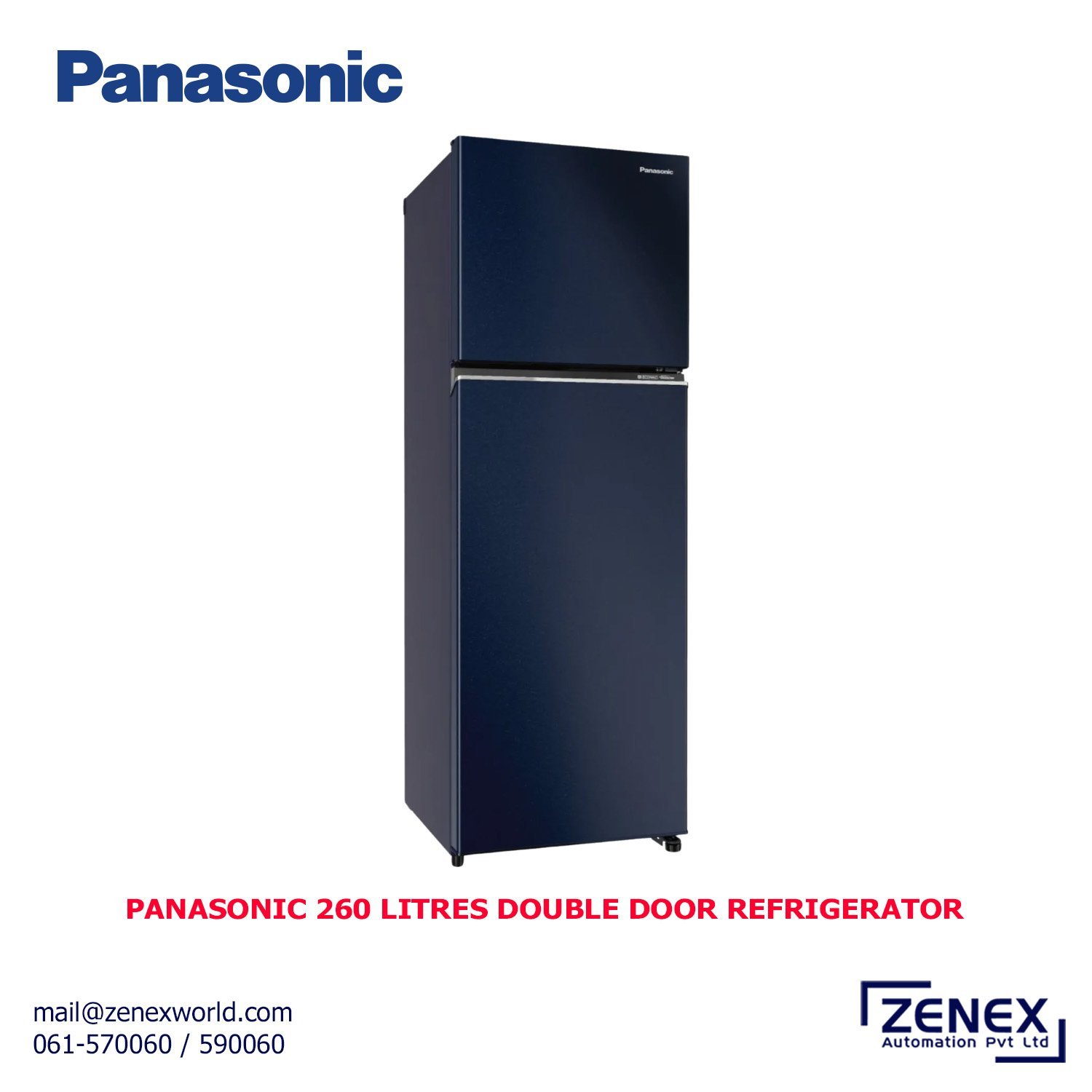 Zenex-Panasonic-260-Litres-Double-Door-Refrigerator-NR-TH271BPAX_1.jpg PANASONIC 260 LITRES DOUBLE DOOR REFRIGERATOR (NR-TH271BPAX) - Image 1
