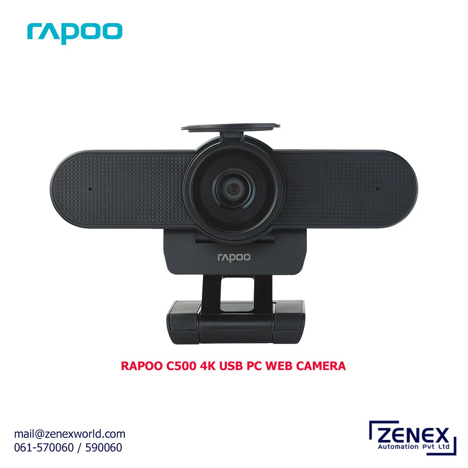 Zenex-Rapoo-C500-4k-USB-PC-Web-Camera_1.jpg RAPOO C500 4K USB PC WEB CAMERA - Image 1