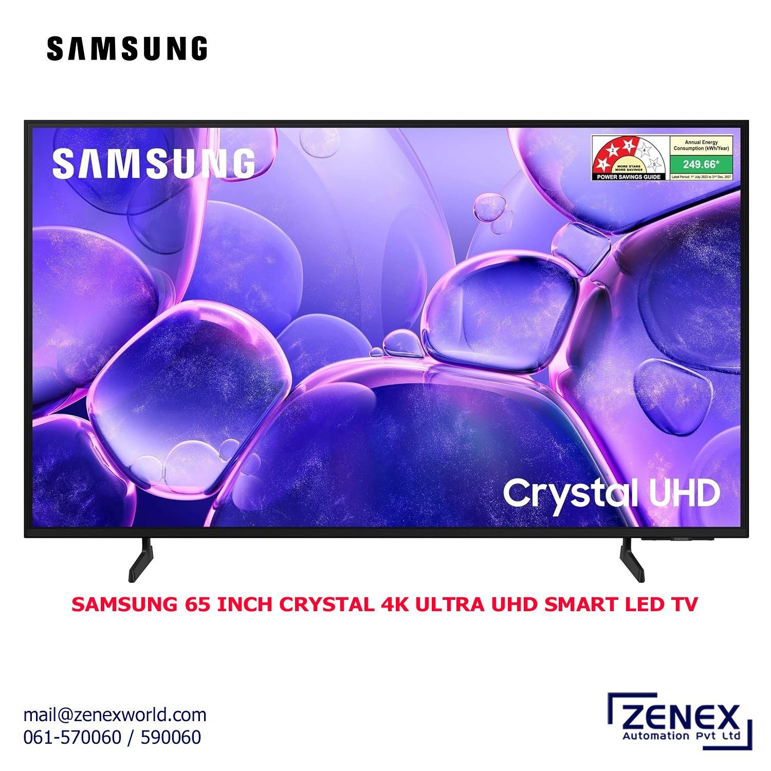 Zenex-Samsung-65-Inch-Crystal-4k-Ultra-UHD-Smart-LED-TV_1.jpg SAMSUNG 65 INCH CRYSTAL 4K ULTRA HD SMART LED TV - Image 1