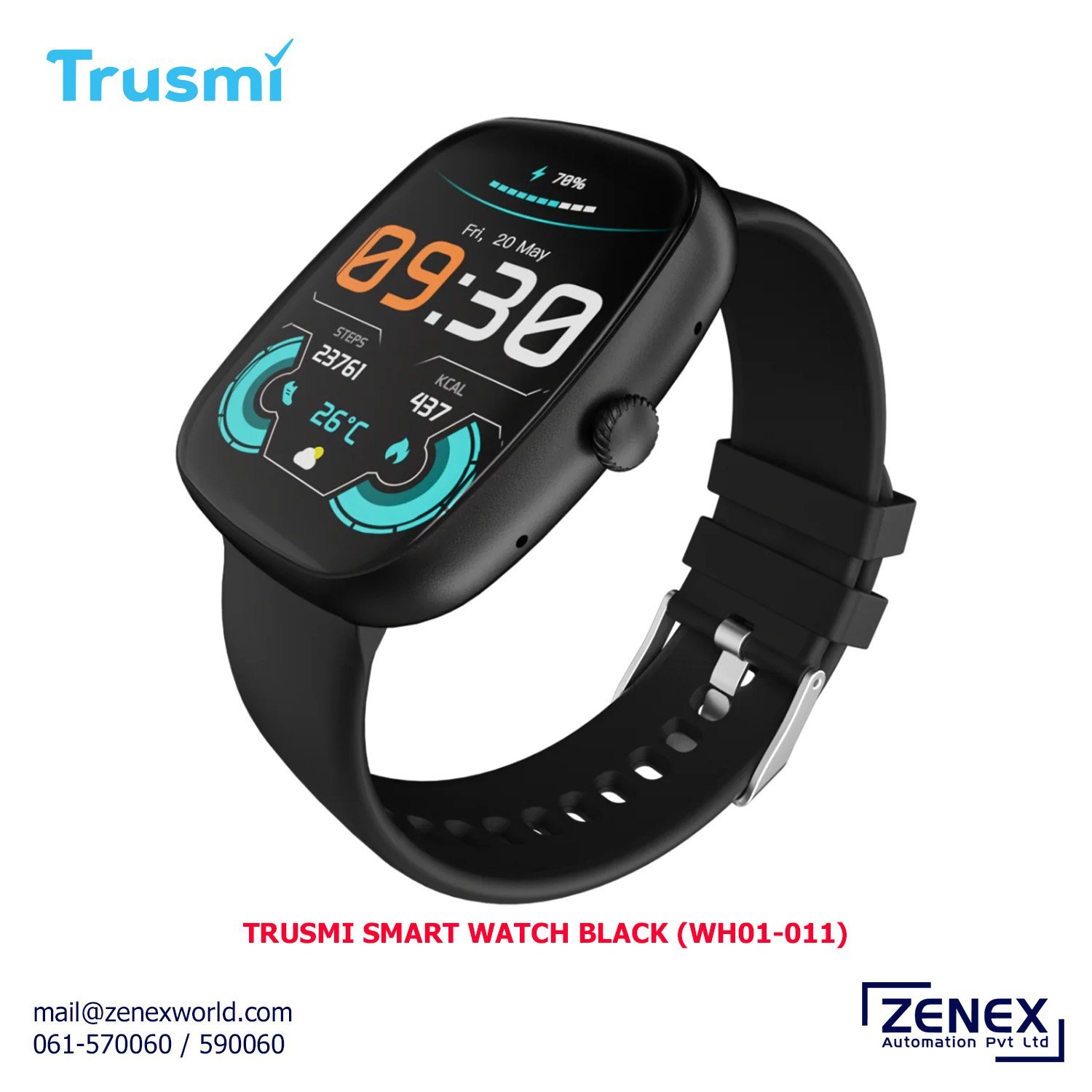 Zenex-Trusmi-Smart-Watch-Black-WH01-011_1.jpg TRUSMI SMART WATCH BLACK (WH01-011) - Image 1