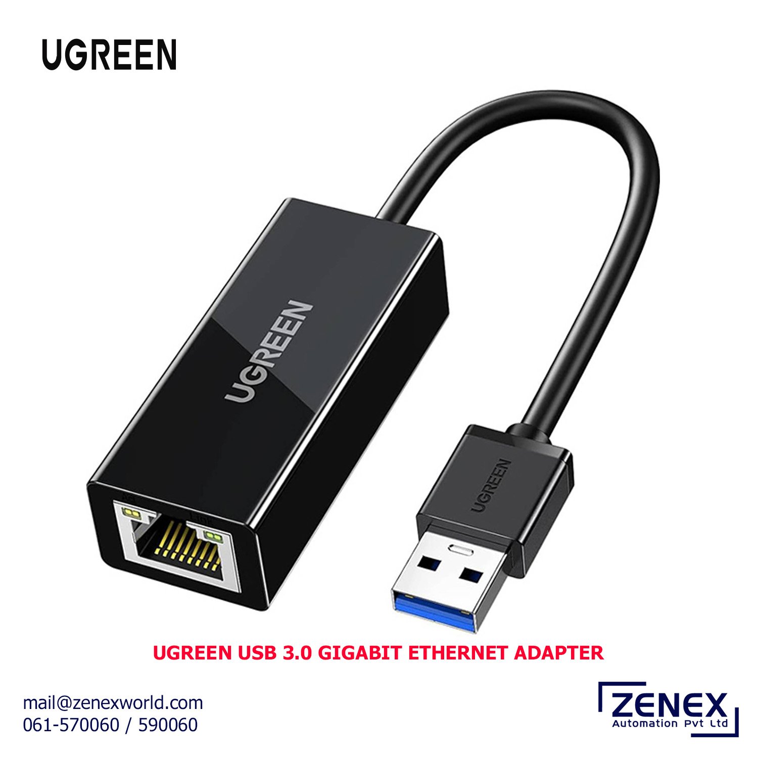 Zenex-Ugreen-USB-3.0-Gigabit-Ethernet-Adapter_1 UGREEN USB 3.0 GIGABIT ETHERNET ADAPTER (CR111) - Image 1