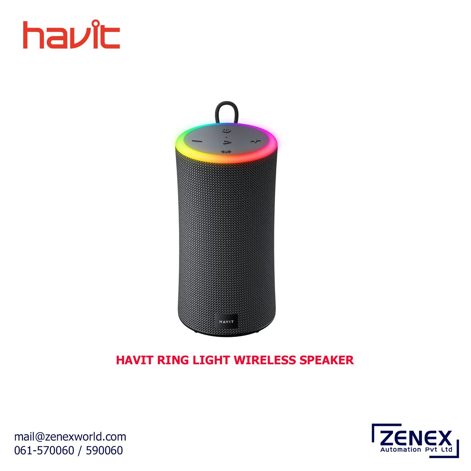 Zenex-Havit-Ring-Light-Wireless-Speaker_1-1.jpg HAVIT RING LIGHT WIRELESS SPEAKER (HAV-SK833BT) - Image 1