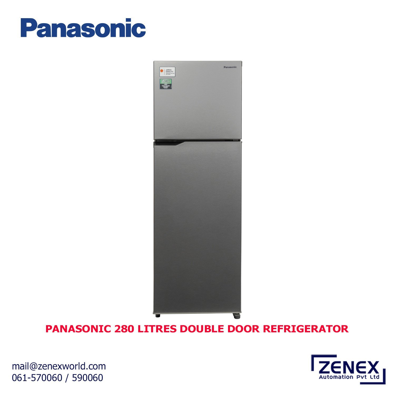 Zenex-Panasonic-280-Litres-Double-Door-Refrigerator-NR-TH291BVHX_1-1.jpg PANASONIC 280 LITRES DOUBLE DOOR REFRIGERATOR (NR-TH291BVHX) - Image 1
