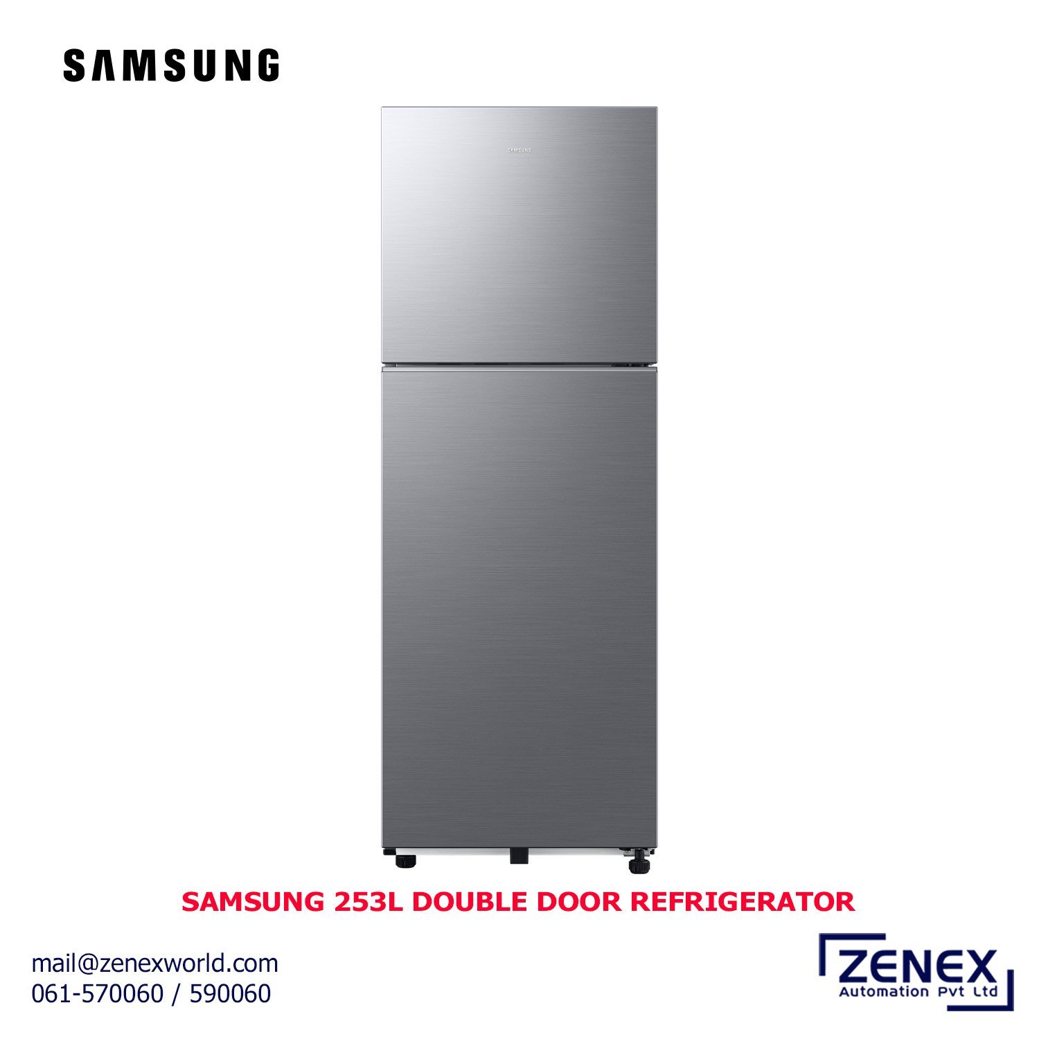 Zenex-Samsung-253L-Double-Door-Refrigerator-1-2.jpg SAMSUNG 253L DOUBLE DOOR REFRIGERATOR (RT40H28WNPIM) - Image 1