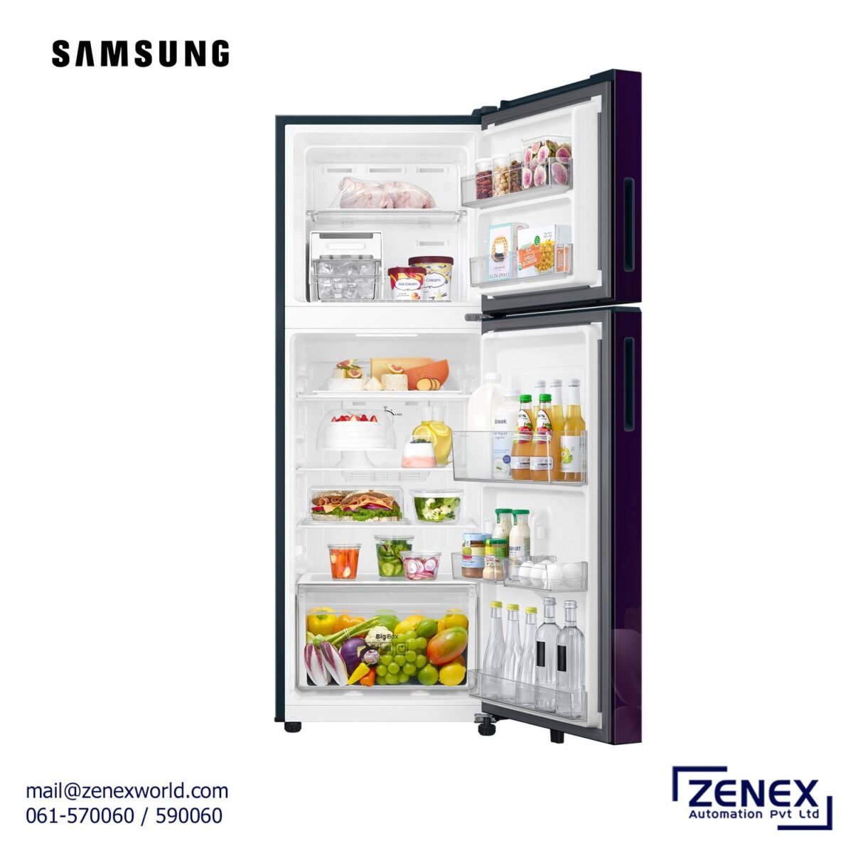 SAMSUNG 253L DOUBLE DOOR REFRIGERATOR (RT40H28WNCPIM) - Image 2