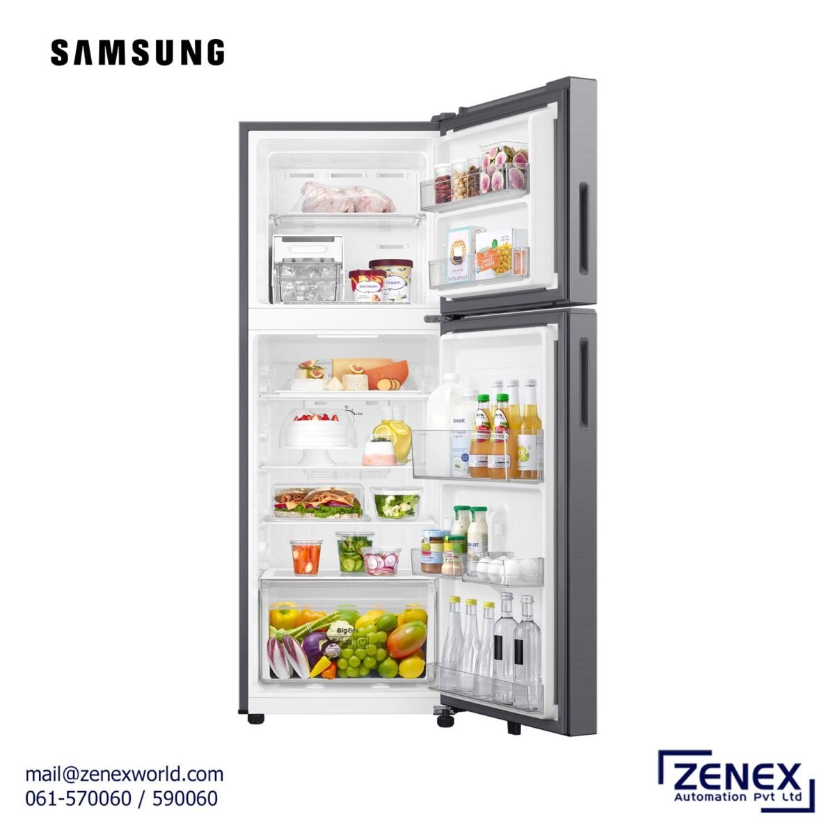 SAMSUNG 253L DOUBLE DOOR REFRIGERATOR (RT40H28WNPIM) - Image 2