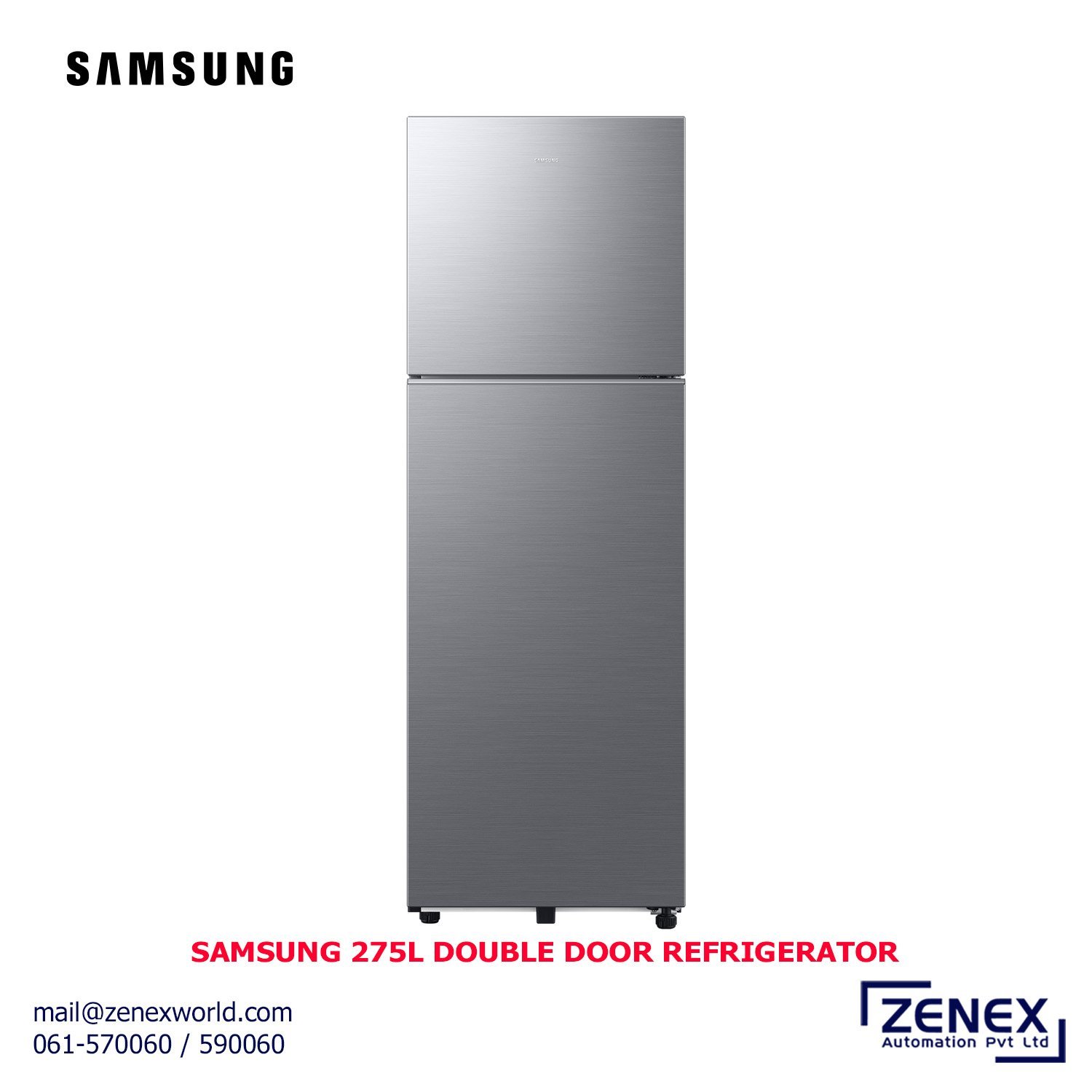 Zenex-Samsung-275L-Double-Door-Refrigerator-1-1.jpg SAMSUNG 275L DOUBLE DOOR REFRIGERATOR (RT40H30WNPIM) - Image 1