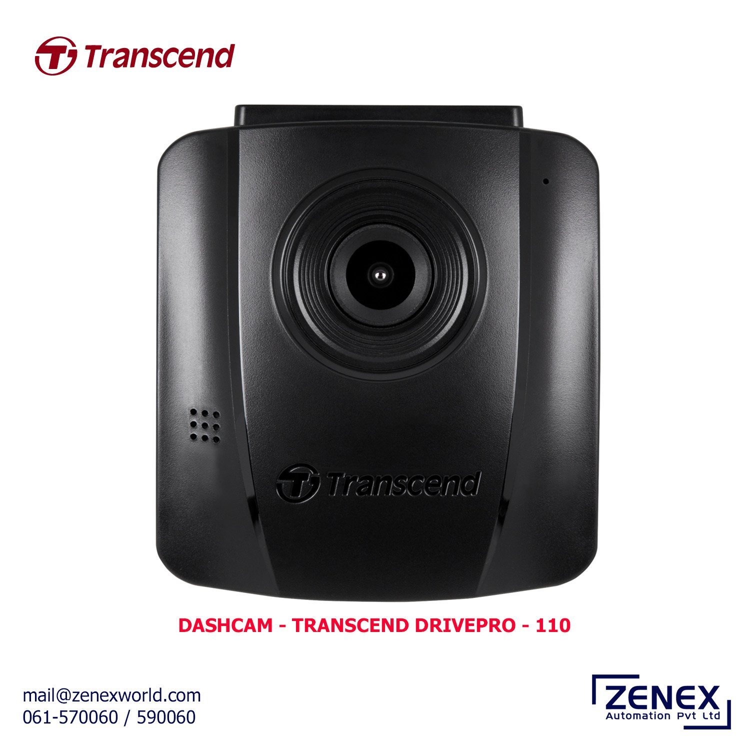 Zenex-Transcend-DrivePro-110_1-1-1.jpg CAR VIDEO RECORDER - DRIVE PRO 110, 32GB - 1080P - Image 1